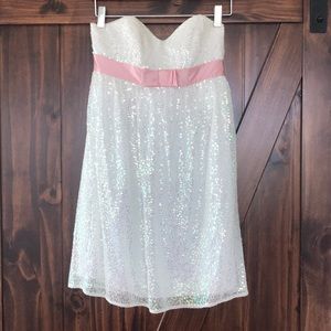 Betsy Johnson Evening Cocktail White Sequin Dress